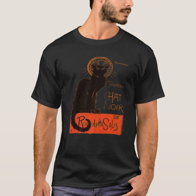 Turné Du Chat Noir Paris Distressed Vector 2 T Shirt (Framsida)