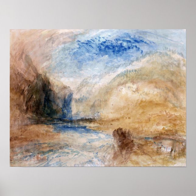 Turner - bergslandskap med Sjö Poster (Framsidan)