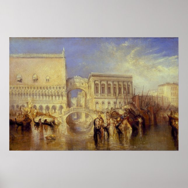 Turner - Bryggan över suckar, Venedig Poster (Framsidan)