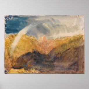 Turner - Crichton Castle, berget med regnbåge Poster