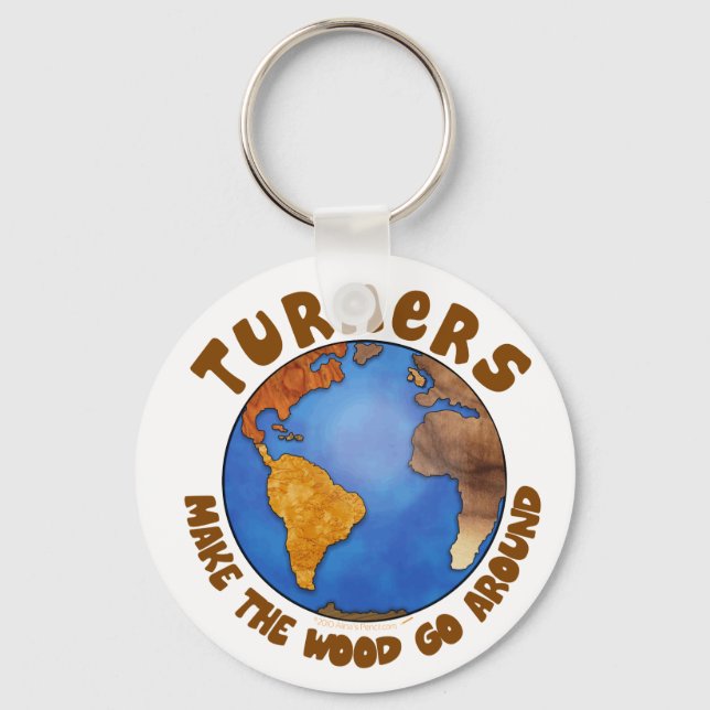 Turner Globe Funny Woodvert Earth Nyckelring (Framsida)