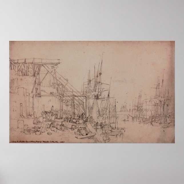 Turner - Hurries kolbåtar lastar North Shields Poster (Framsidan)