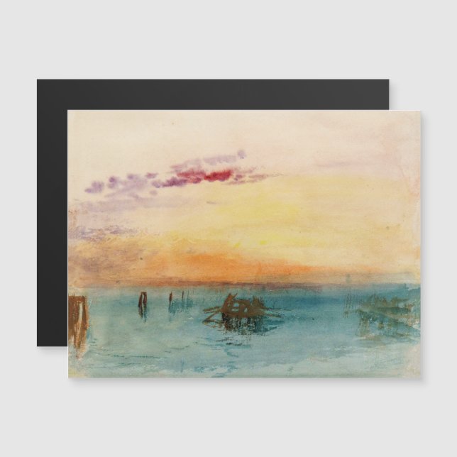 Turner - LagunVenedig vid Sunset Magnetic Card (Fram/baksida)
