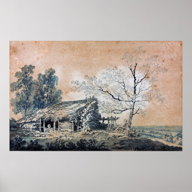 Turner - Landskap med lada Poster (Framsidan)