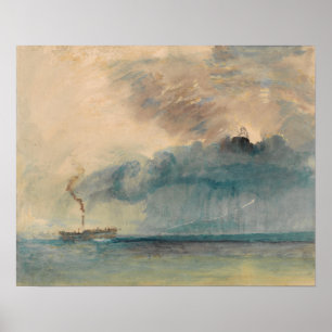 Turner - Paddle-Steamer i stormen Poster