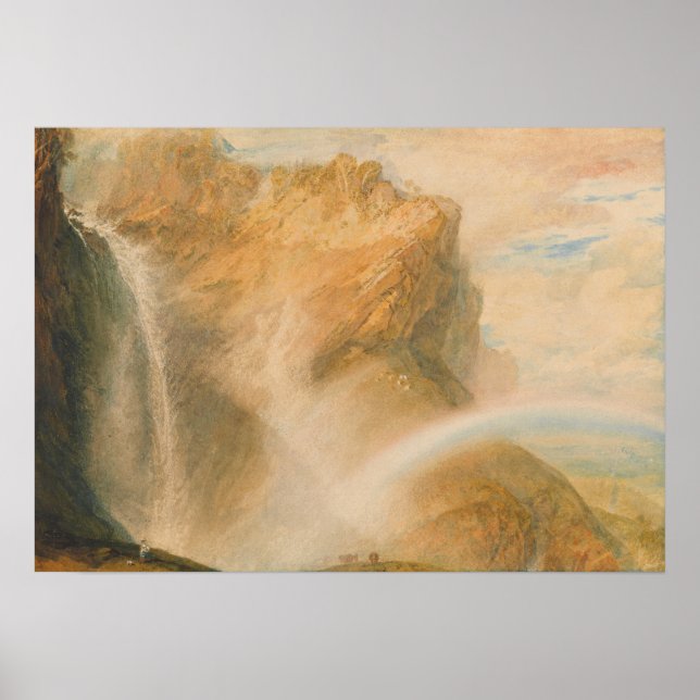 Turner - Reichenbachs övre fall med regnbåge Poster (Framsidan)