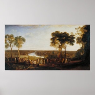 Turner - Richmond Backe på prins Regents födelseda Poster