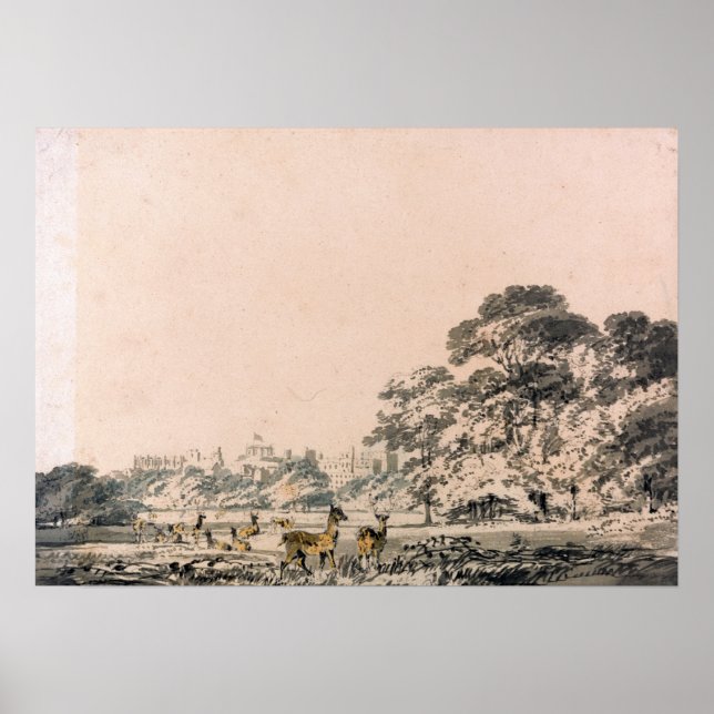 Turner - Slottet Windsor och Parken Med Hjortar Poster (Framsidan)