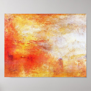 Turner Sol sätter sig över ett Sjö Abstrakt liggan Poster
