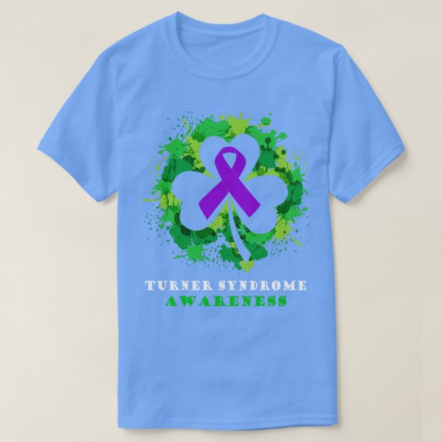 Turner Syndrome Awareness Ribbon Shamrock Saint Pa T Shirt (Design framsida)
