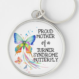 Turner syndrome Butterfly-information mor Rund Silverfärgad Nyckelring