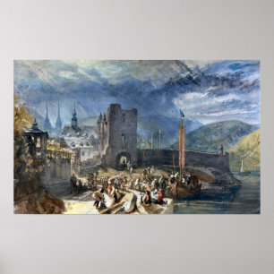 Turner - vyn Boppart med Figurer på Poster