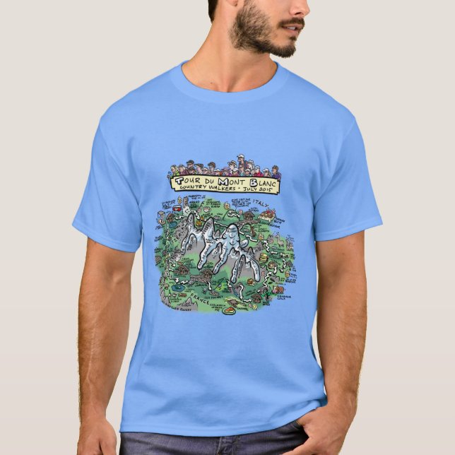 Turnera tecknadkartan för du Mont Blanc - T-shirt (Framsida)