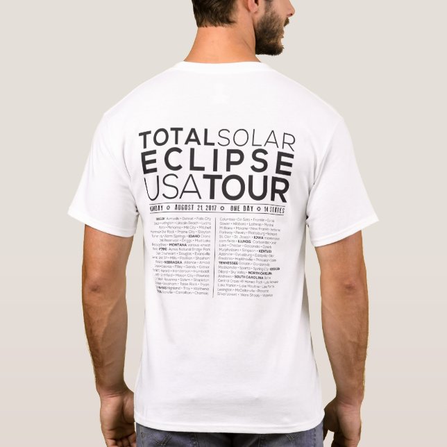 "Turnerar USA/den sol- förmörkelsen T för T Shirt (Baksida)