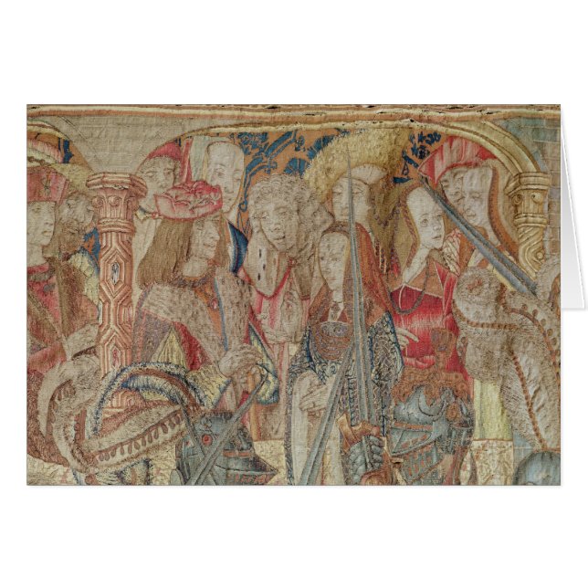 Turneringen, vertikal vävstoltapestry hälsningskort (Framsidan Horizontal)