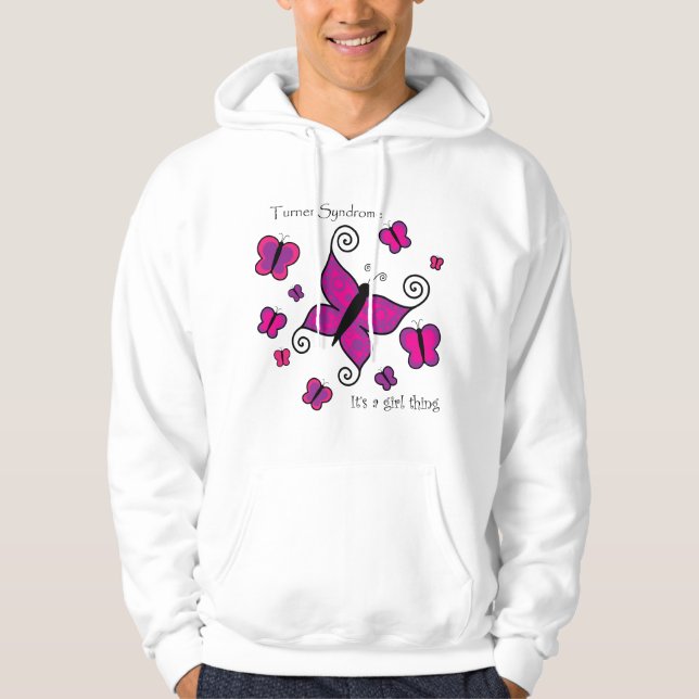 TurnerSyndromet är det en flickasakHoodie Tröja Med Luva (Framsida)