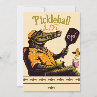 Turninbjudan till Pickleball Party Crokodile Inbjudningar