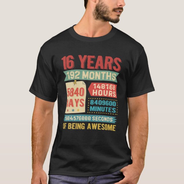 Turning 16 Years Old 16Th Birthday Decorations Bda T Shirt (Framsida)