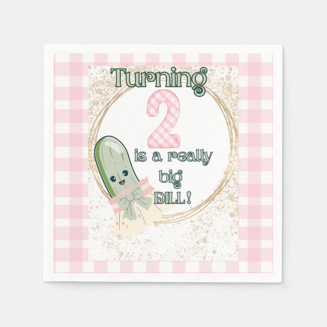 Turning 2 är en stor Verkligen! Birthday Napkins Pappersservett (Framsidan)