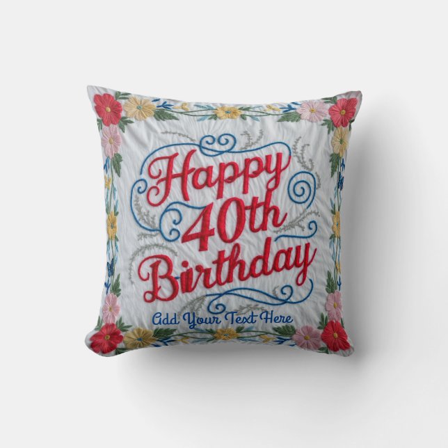 Turning 40 i Stil: Elegant Birthday Dekorativ kudd Kudde (Framsida)