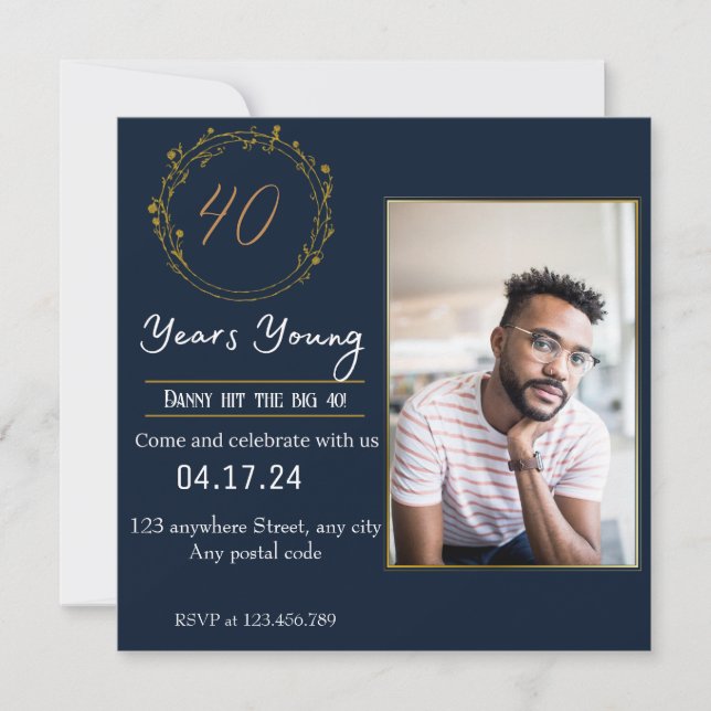 Turning 40 Regal firande Inbjudningar (Framsida)
