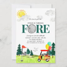 Turning FORE Golf Boy Golfing Par-T 4e födelsedage