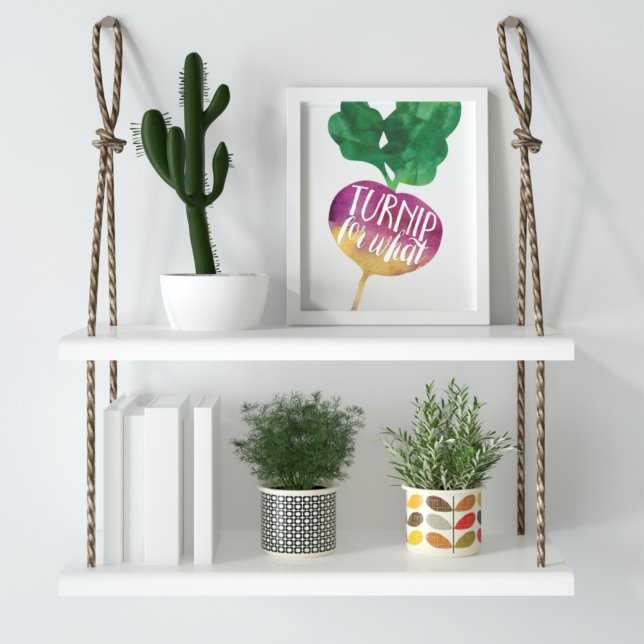 Turnip for What | Veggie Pun Kitchen Skriv ut Poster (Skapare uppladdad)