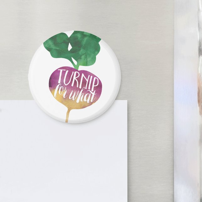 Turnip for What | Veggie Pun Magnet (Skapare uppladdad)