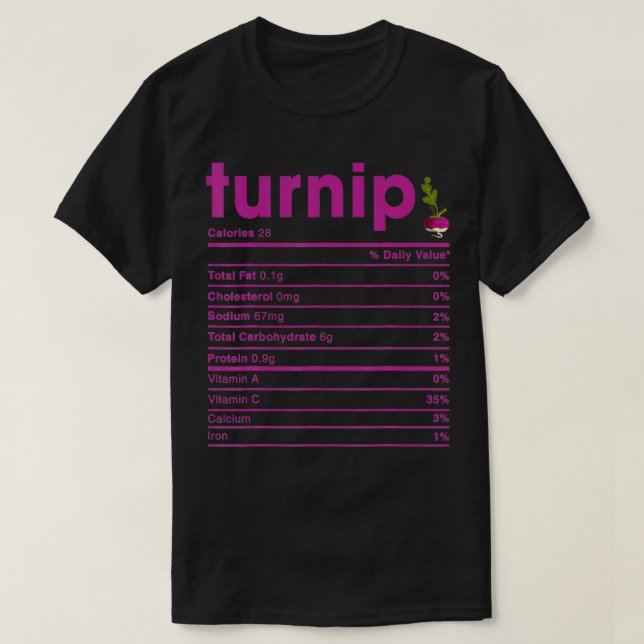 Turnip Nutrition Facts T Shirt (Design framsida)