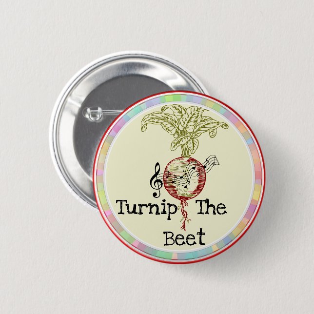 Turnip the Beet-knappen Knapp (Framsida & baksida)