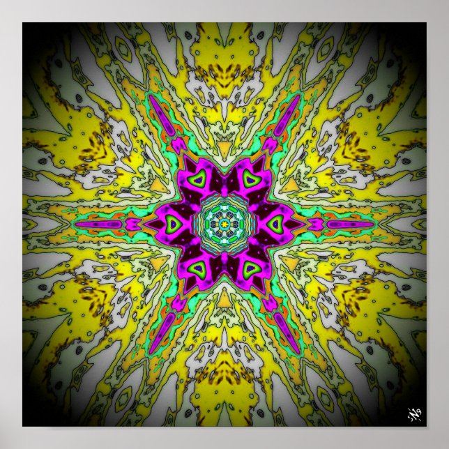 Turnippsolja och vinäger - färgad mönster v1 poster (Framsidan)