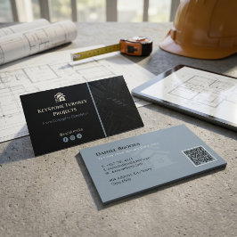 Turnkey Construction Services | Minimalist Black Visitkort
