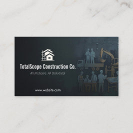 Turnkey Construction Services | Minimalist Black Visitkort