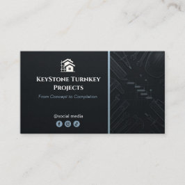 Turnkey Construction Services | Minimalist Black Visitkort