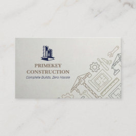 Turnkey Construction Services | Minimalist Grey Visitkort