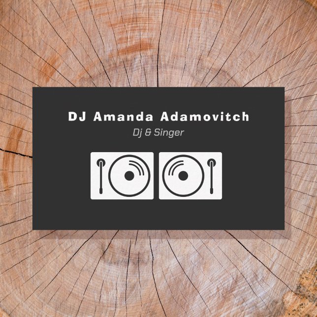 Turntable DJ-Affärskort Visitkort (Turntable DJ Business Card)