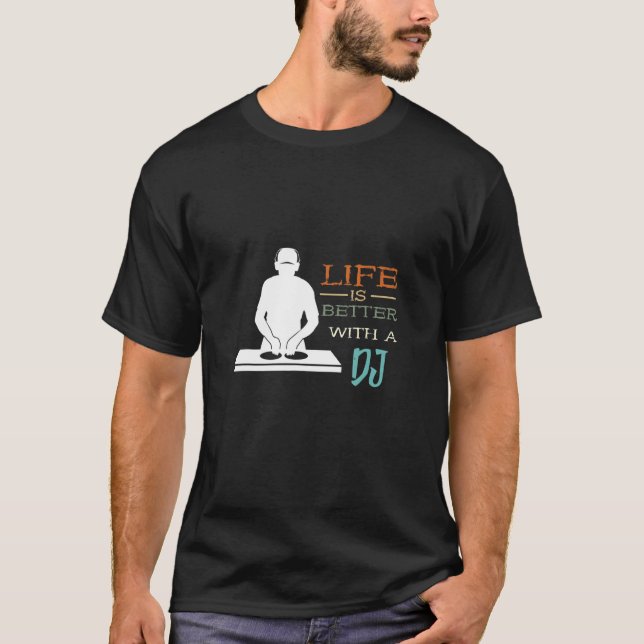 Turntable DJ Dance Music Producer T Shirt (Framsida)