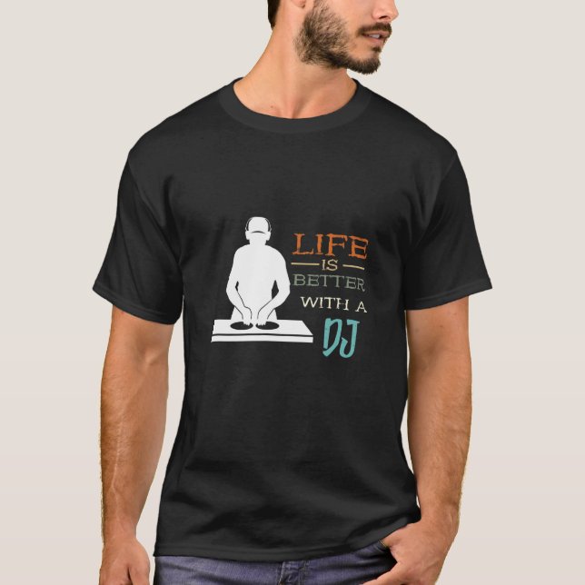 Turntable DJ Dance Music Producer T Shirt (Framsida)