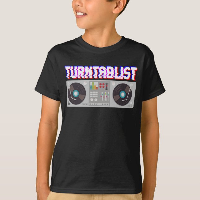 Turntable DJ Music Producer Techno Turntablist T Shirt (Framsida)