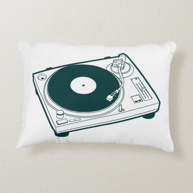 Turntable för old schoolvax (vinyl) prydnadskudde (Baksidan)