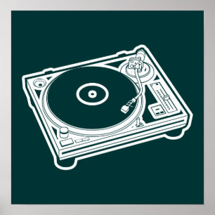 Turntable old school poster