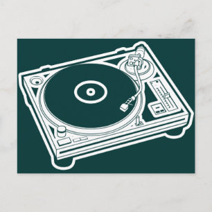 Turntable old school vykort