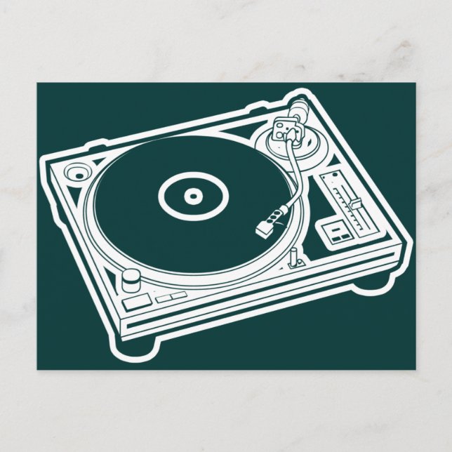 Turntable old school vykort (Framsida)