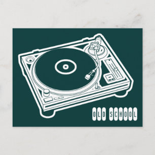 Turntable old school vykort