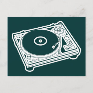Turntable old school vykort