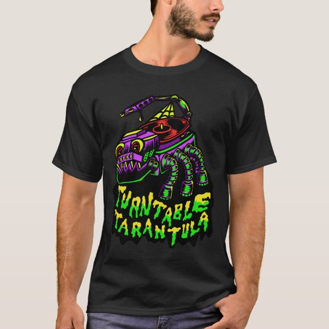 Turntable Tarantula T-Shirt (Framsida)