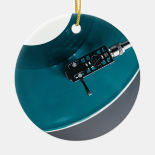 Turntable Vinyl Record Album Music Julgransprydnad Keramik