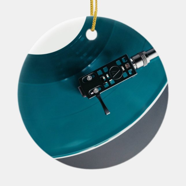 Turntable Vinyl Record Album Music Julgransprydnad Keramik (Framsidan)