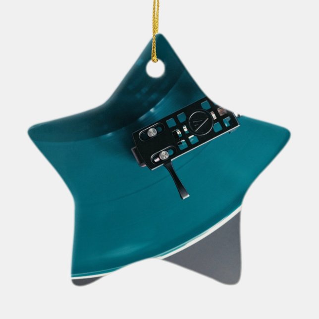 Turntable Vinyl Record Album Music Julgransprydnad Keramik (Framsidan)