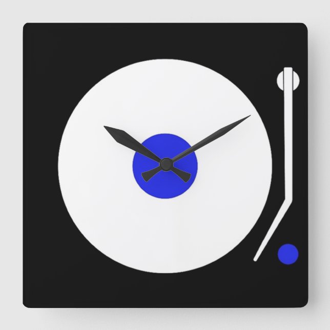 Turntableväggen tar tid på fyrkantig klocka (Framsida)